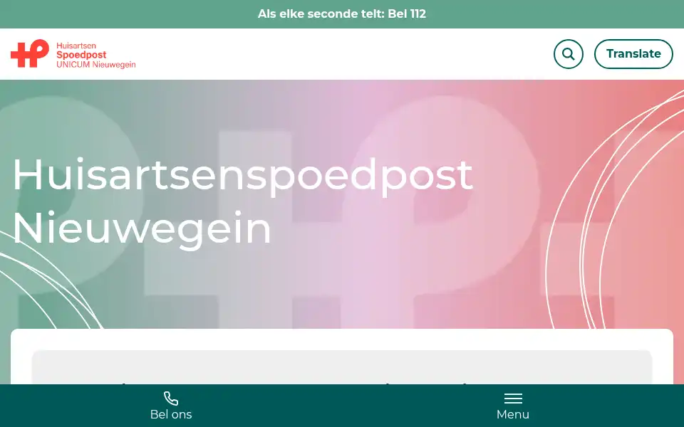 Screenshot of huisartsenspoedpost-nieuwegein.nl