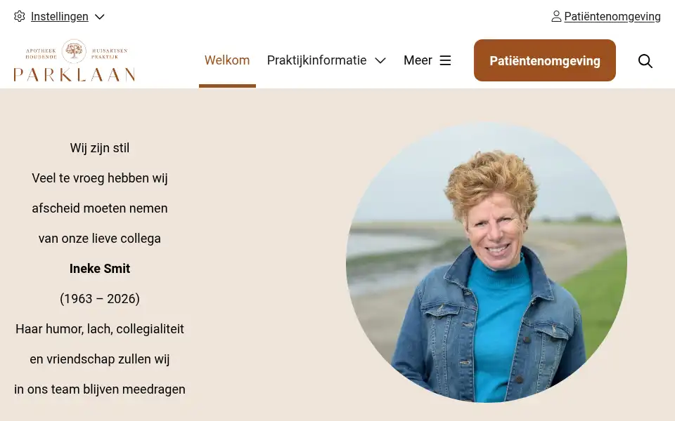 Screenshot of huisartsparklaan.nl