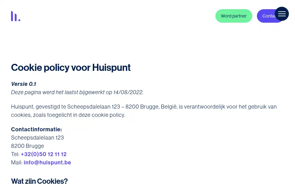 Screenshot of huispunt.be