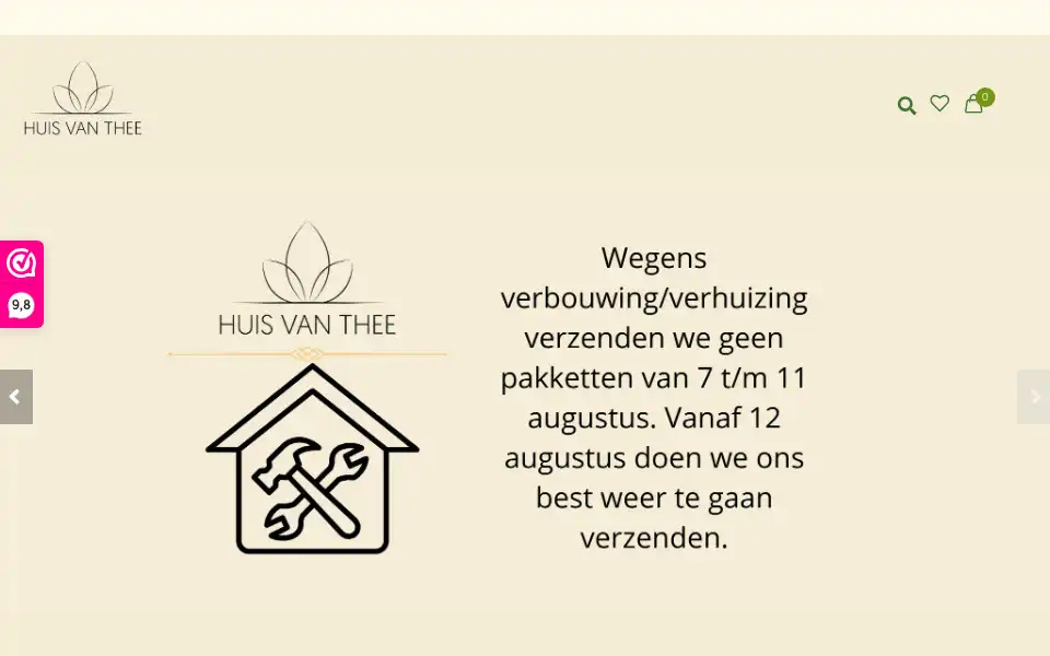 Screenshot of huisvanthee.nl