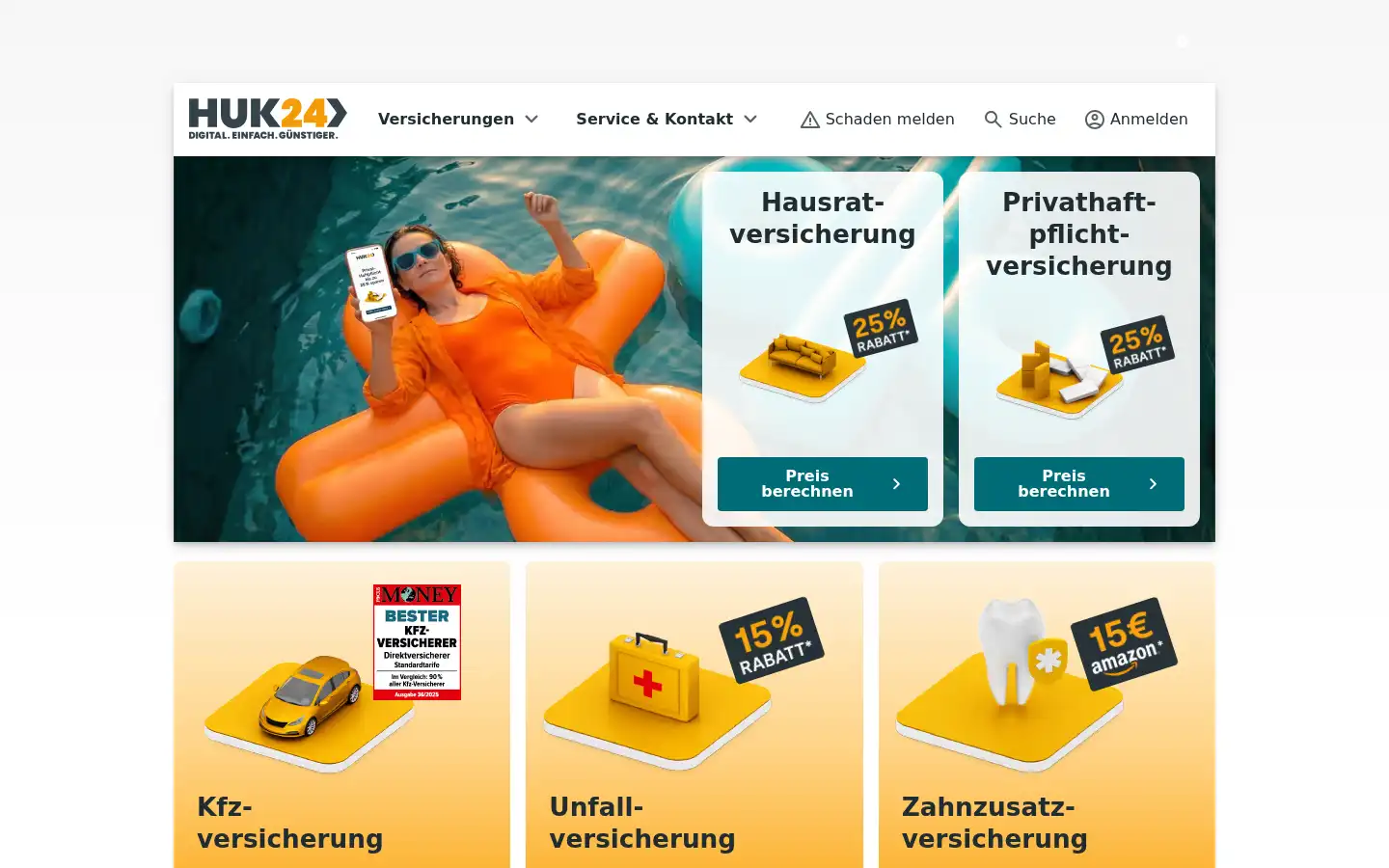 Screenshot of huk24.de