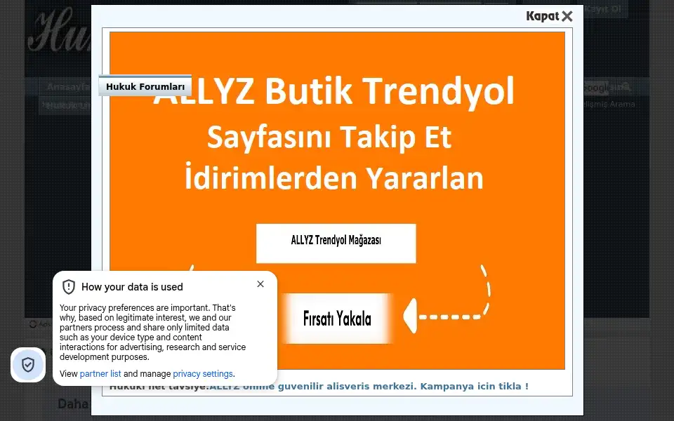 Screenshot of hukuki.net