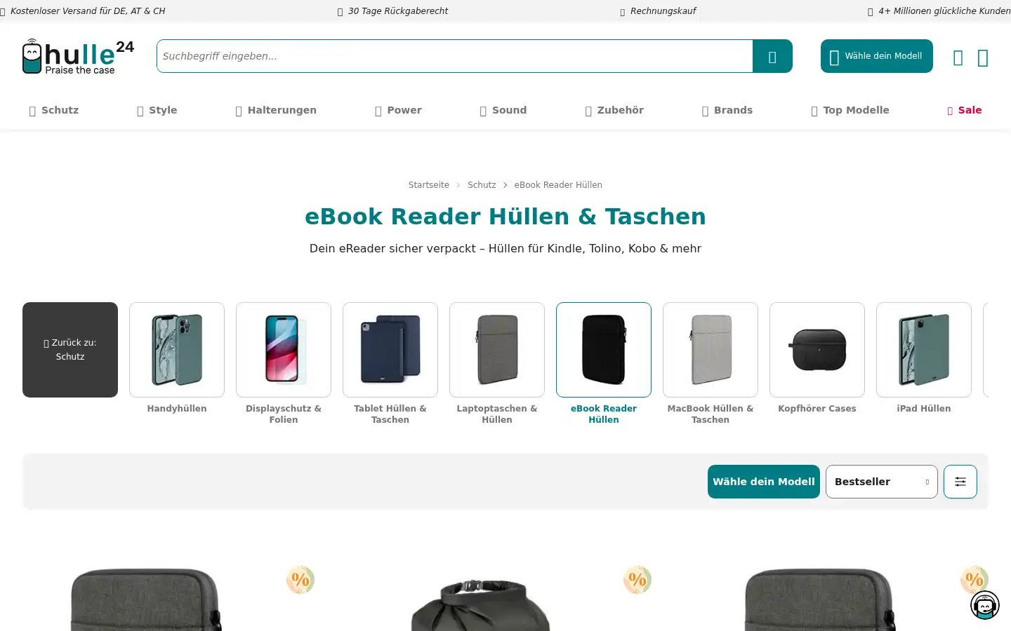 Screenshot of hulle24.de