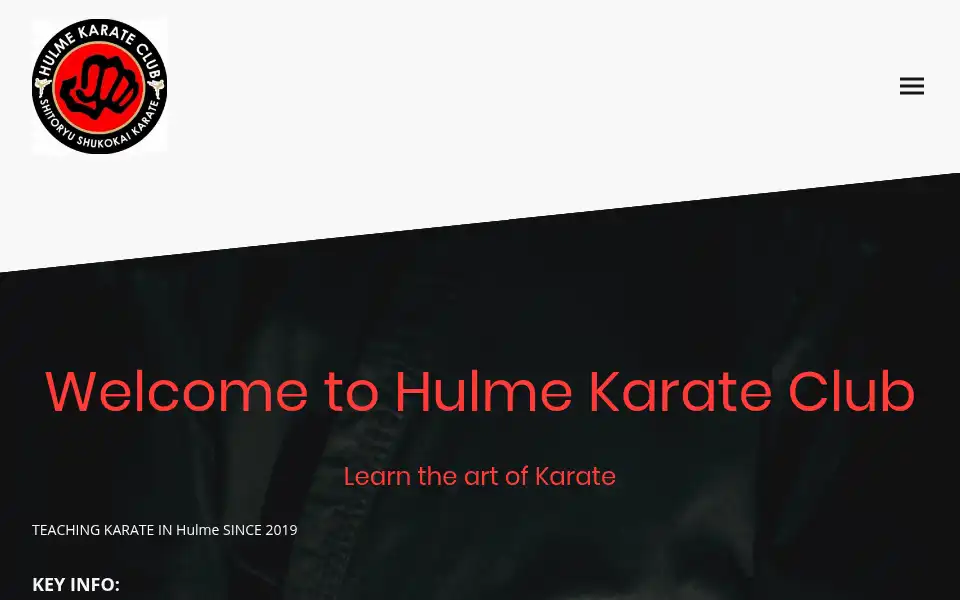 Screenshot of hulmekarateclub.co.uk