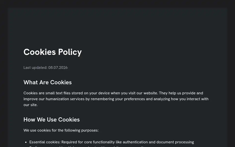 Screenshot of humanicer.com