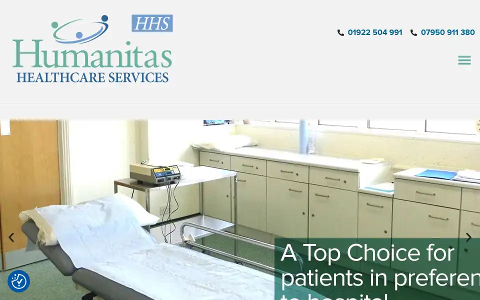 Screenshot of humanitas-healthcare.co.uk
