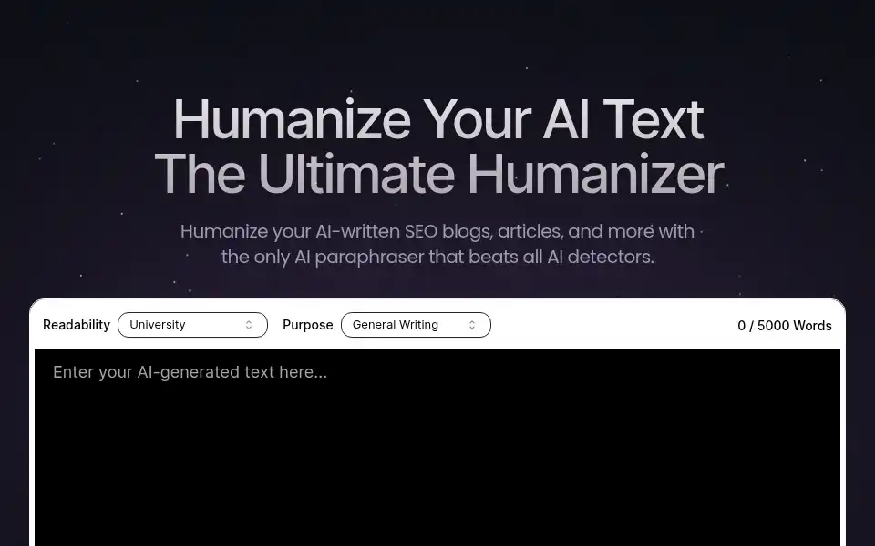 Screenshot of humanize-ai-text.ai