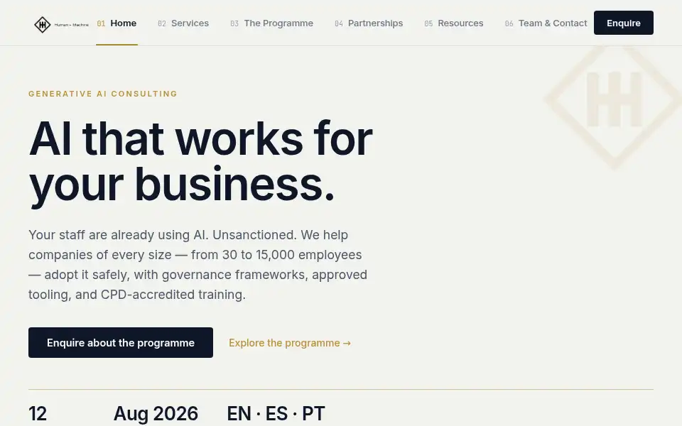 Screenshot of humanplusmachine.io