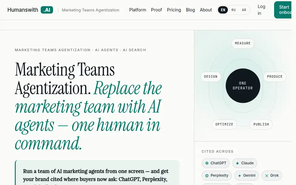 Screenshot of humanswith.ai