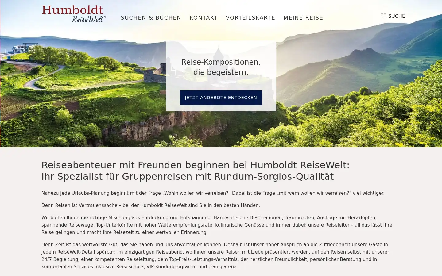 Screenshot of humboldt-reisewelt.de