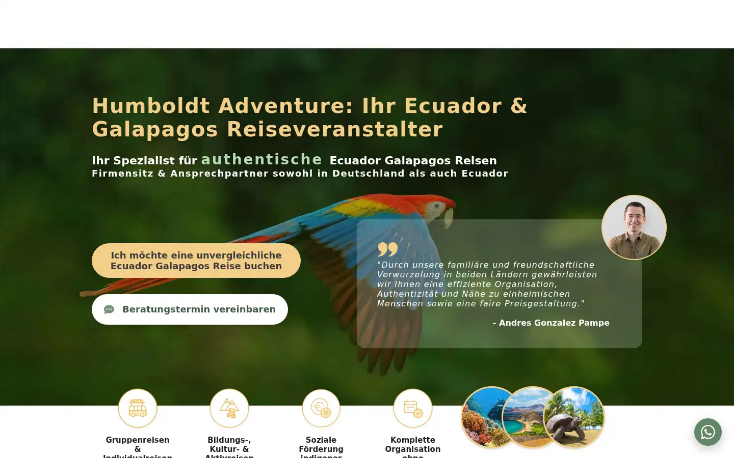 Screenshot of humboldtadventure.de
