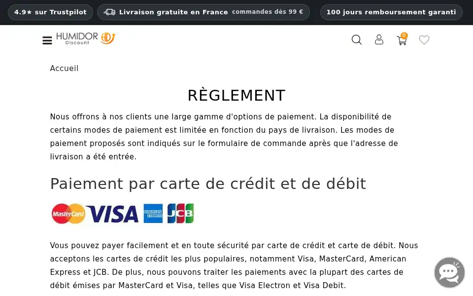 Screenshot of humidordiscount.fr