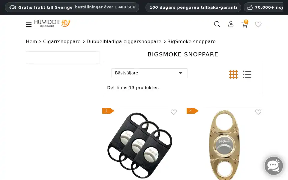 Screenshot of humidordiscount.se