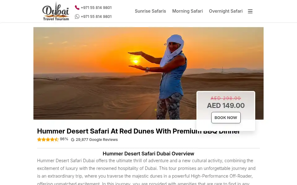 Screenshot of hummersafari.com