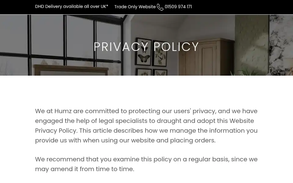 Screenshot of humz.co.uk