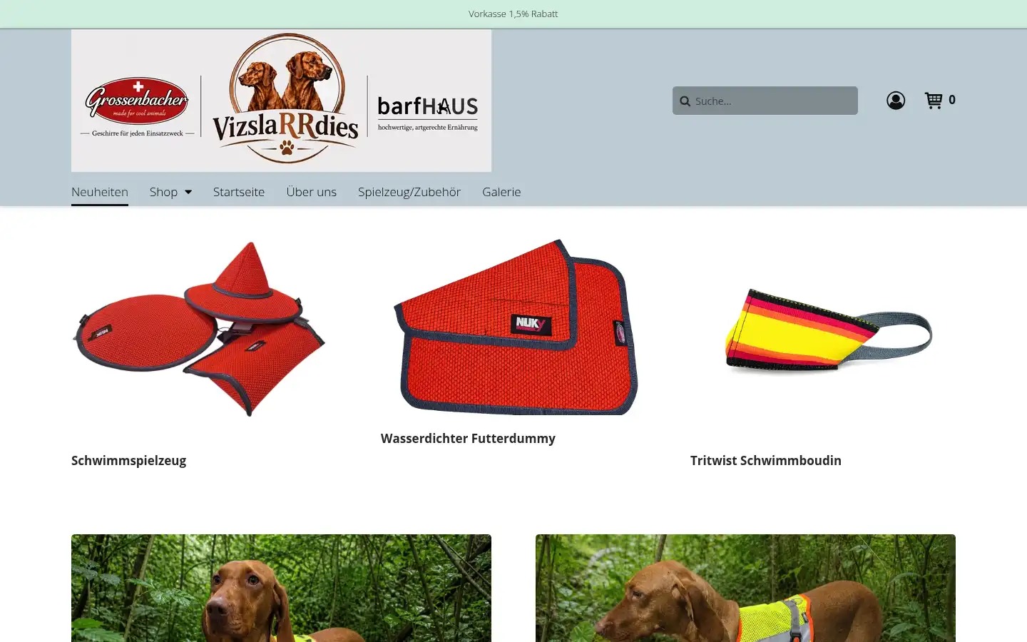 Screenshot of hundegeschirr-grossenbacher.de