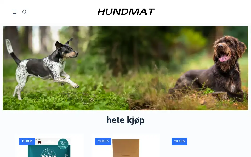 Screenshot of hundematogtilbehor.com
