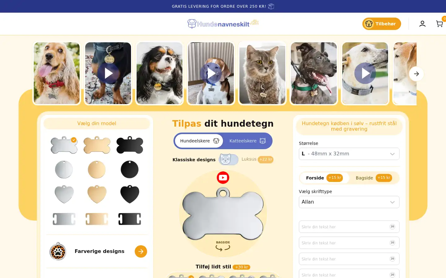 Screenshot of hundenavneskilt.dk