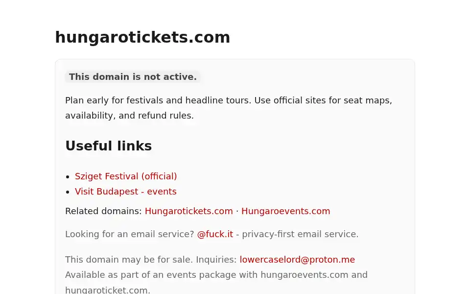 Screenshot of hungarotickets.com
