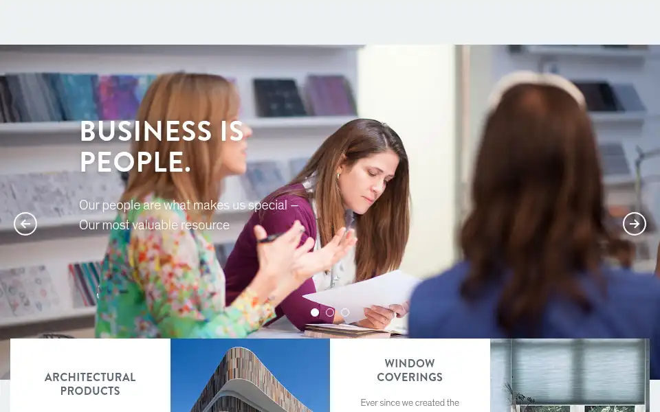 Screenshot of hunterdouglasgroup.com