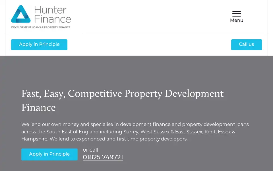 Screenshot of hunterfinance.co.uk