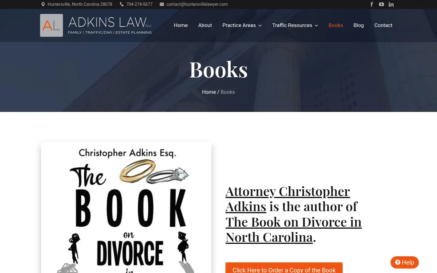 Screenshot of huntersvillelawyer.com