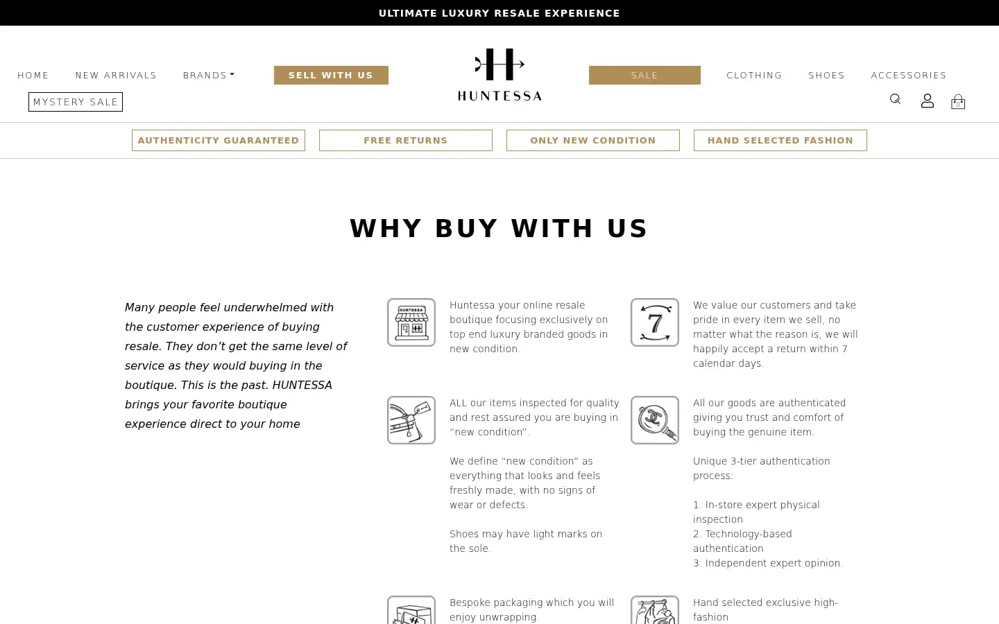Screenshot of huntessa.com