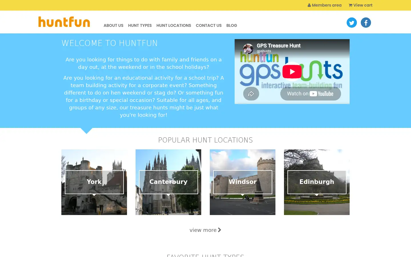 Screenshot of huntfun.co.uk