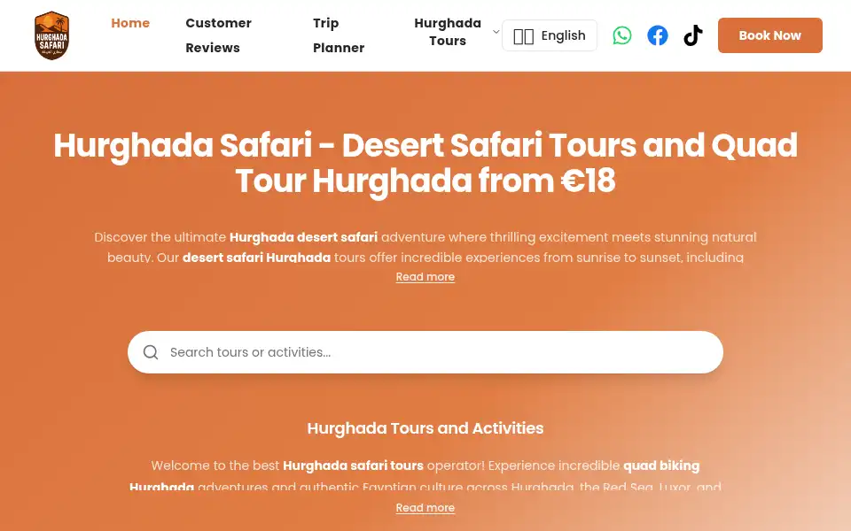 Screenshot of hurghadasafari.travel
