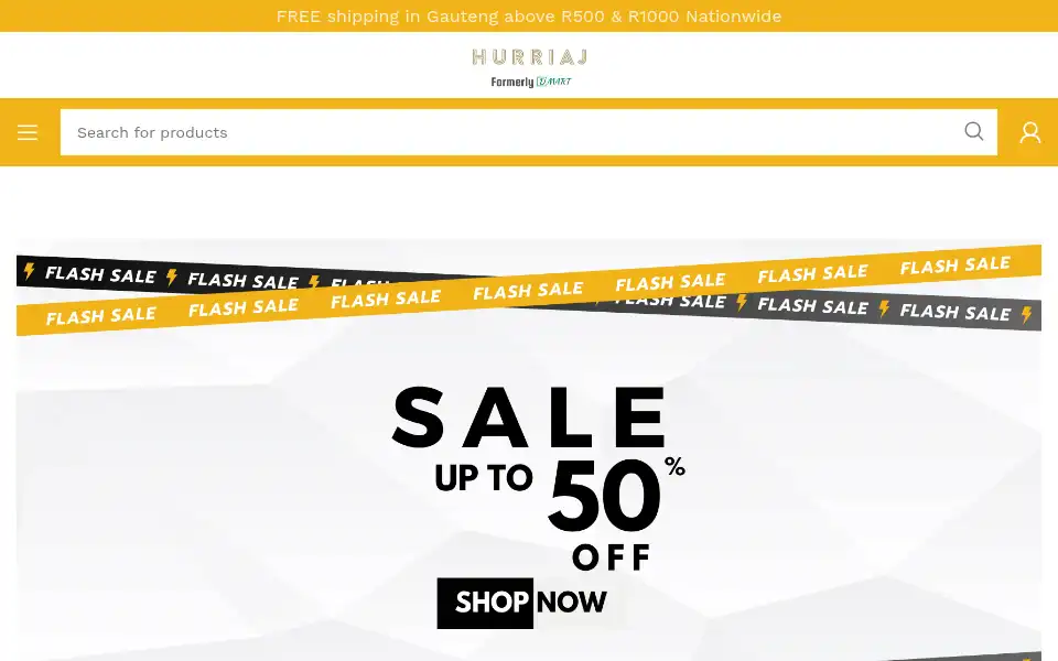 Screenshot of hurriaj.co.za