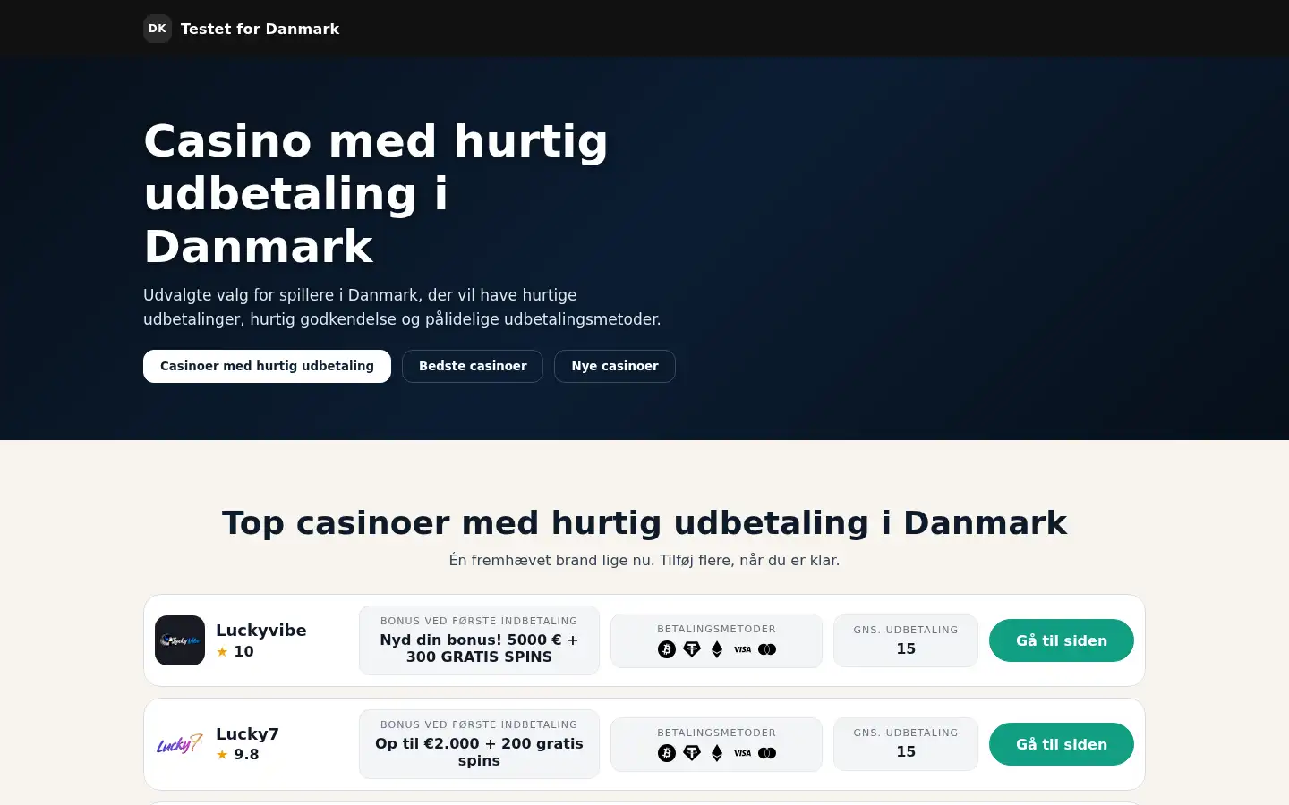 Screenshot of hurtigkasino.com