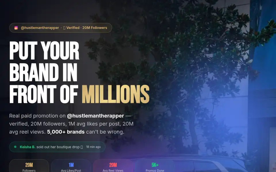 Screenshot of hustlemancapital.com