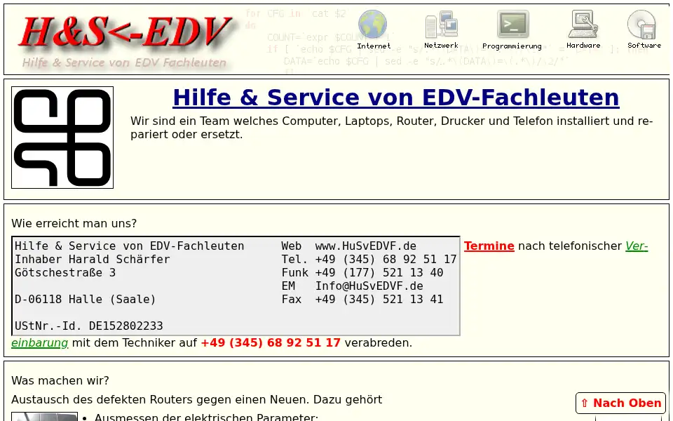 Screenshot of husvedvf.de