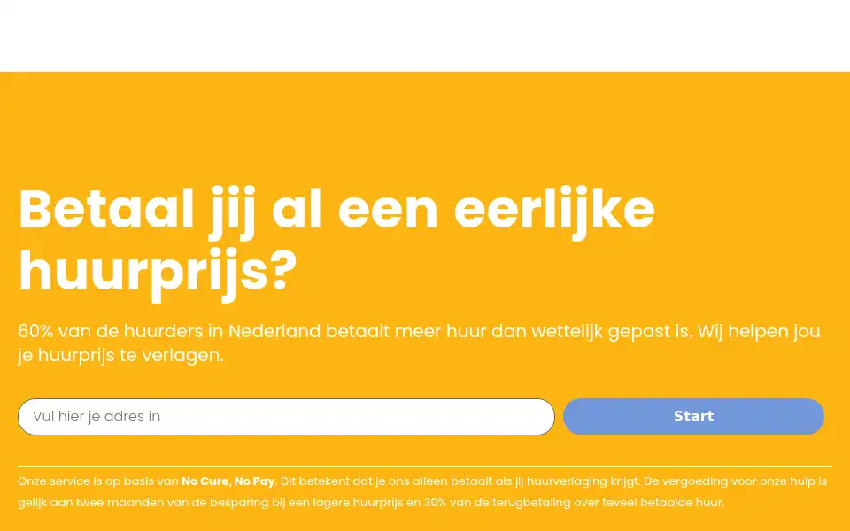 Screenshot of huurprijshulp.nl