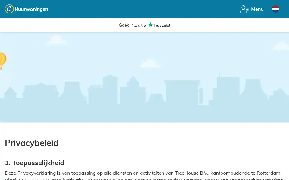 Screenshot of huurwoningen.com