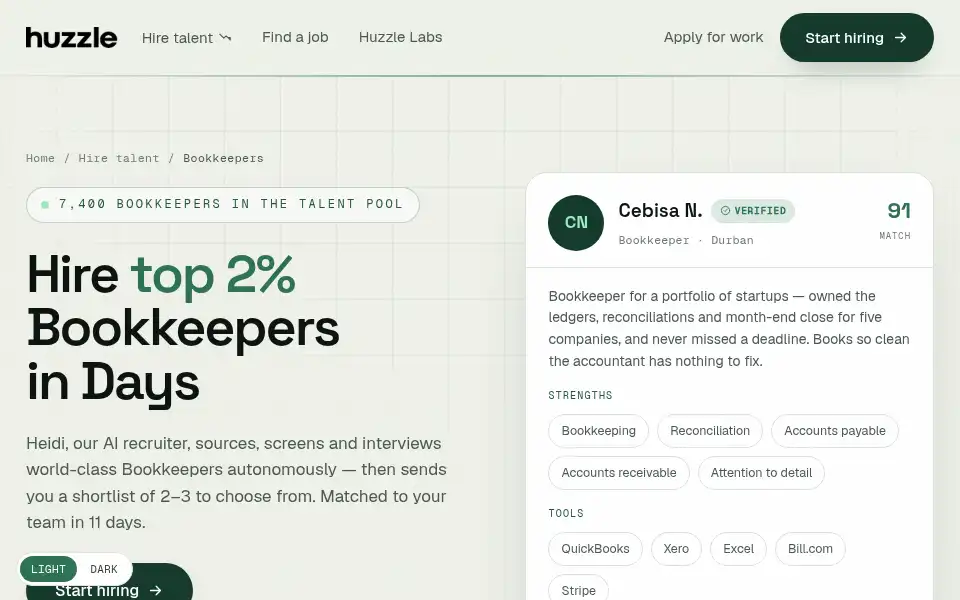 Screenshot of huzzle.com
