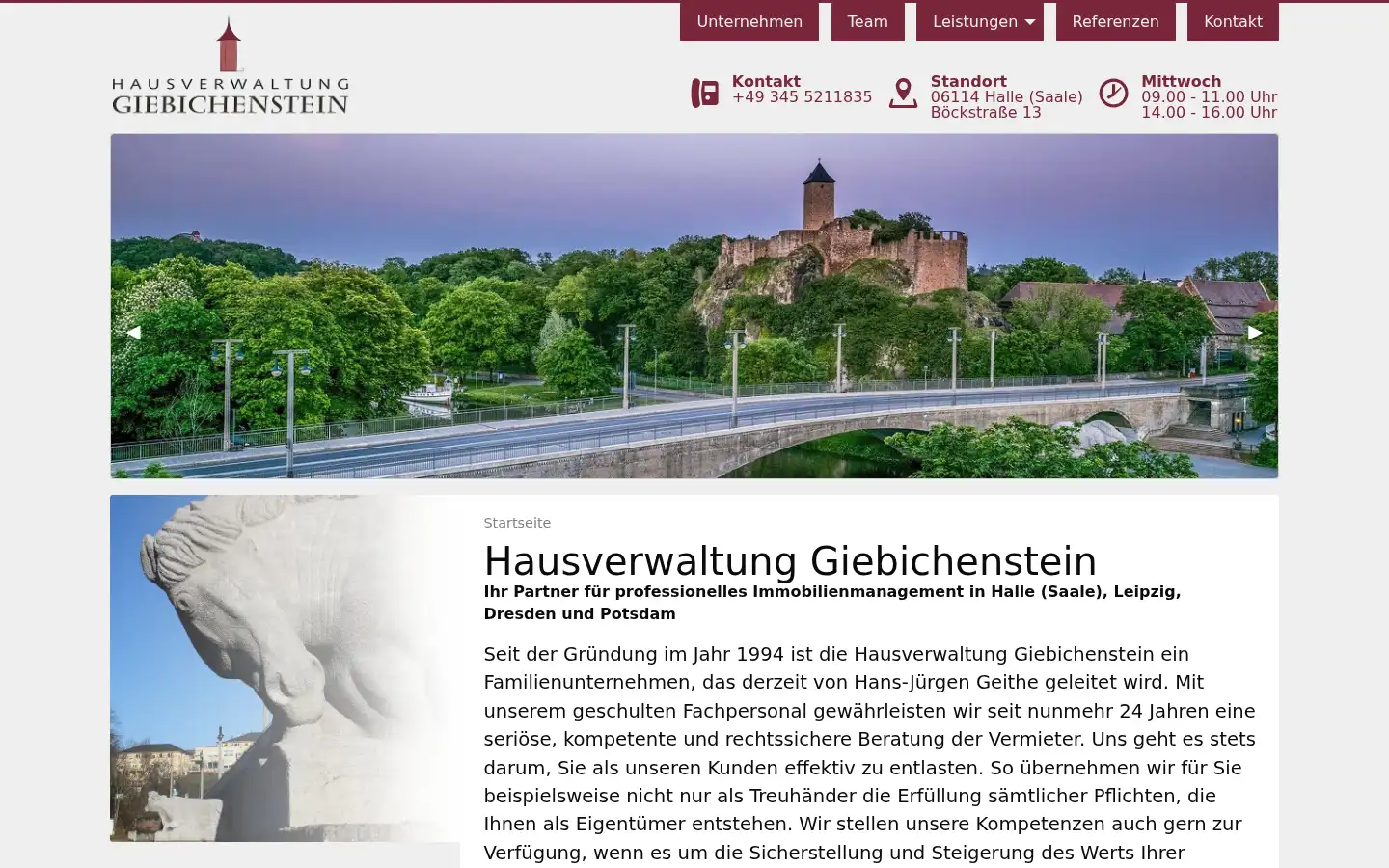 Screenshot of hv-giebichenstein.de