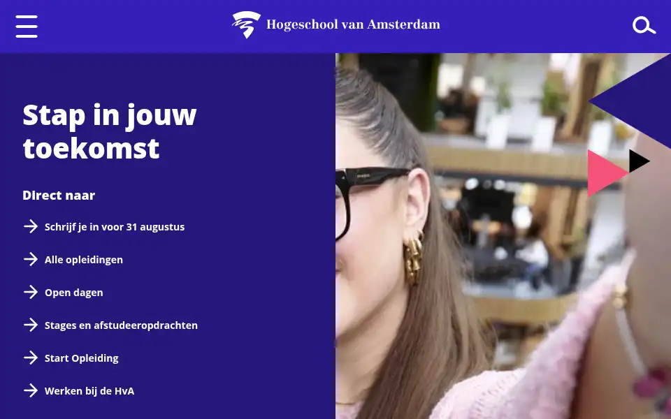 Screenshot of hva.nl
