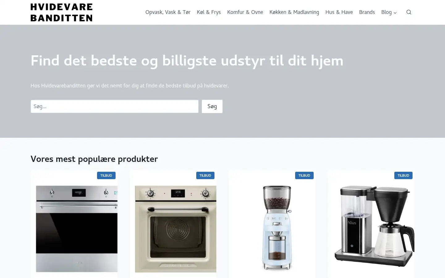Screenshot of hvidevarebanditten.dk