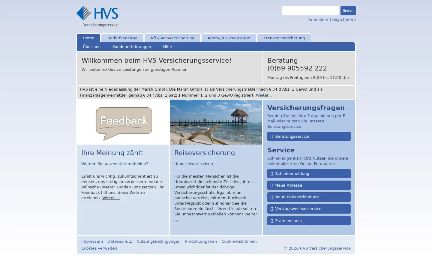 Screenshot of hvs-online.de