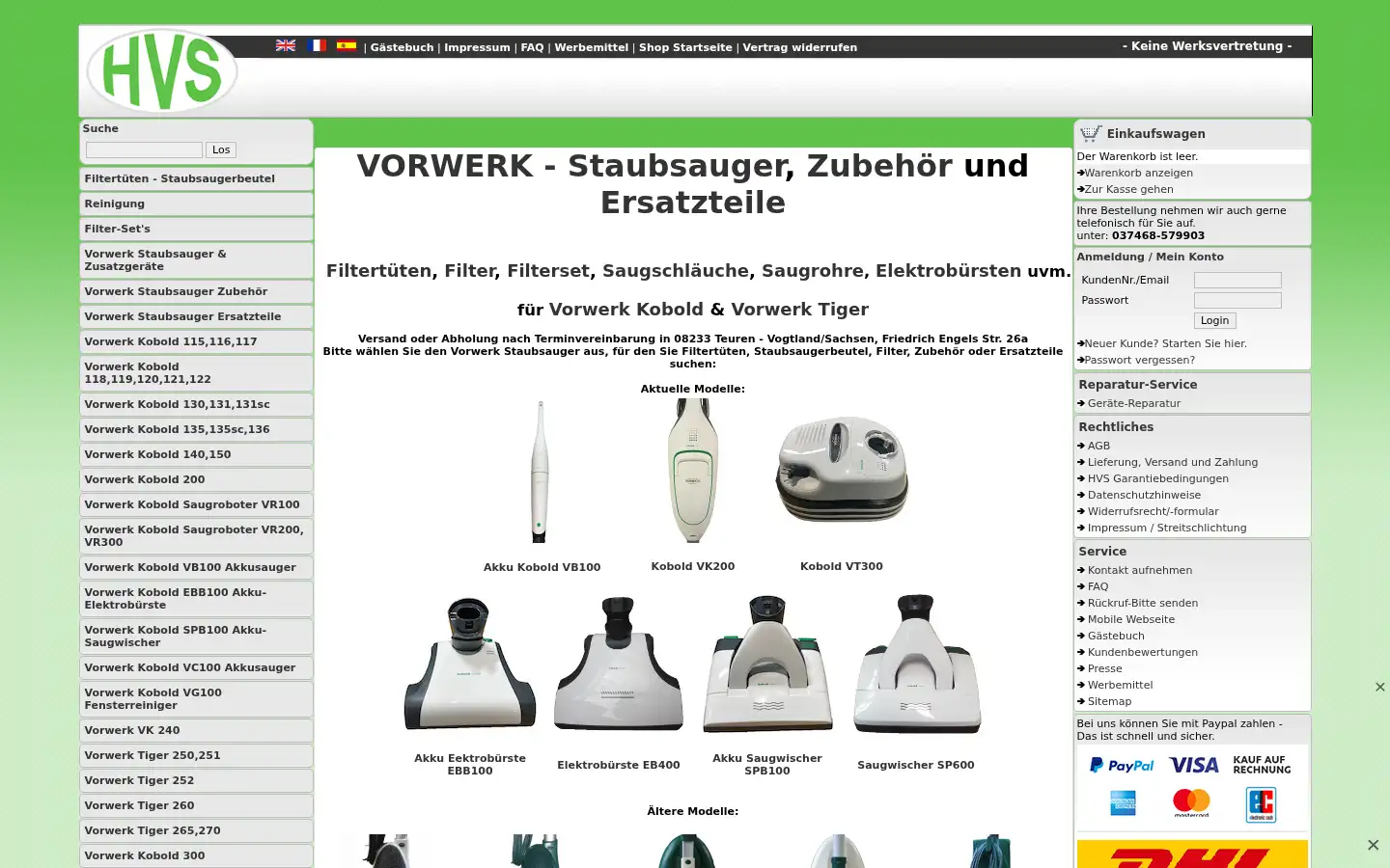 Screenshot of hvs-shopping.de