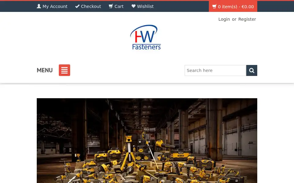 Screenshot of hwfasteners.com