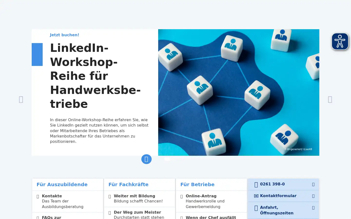 Screenshot of hwk-koblenz.de