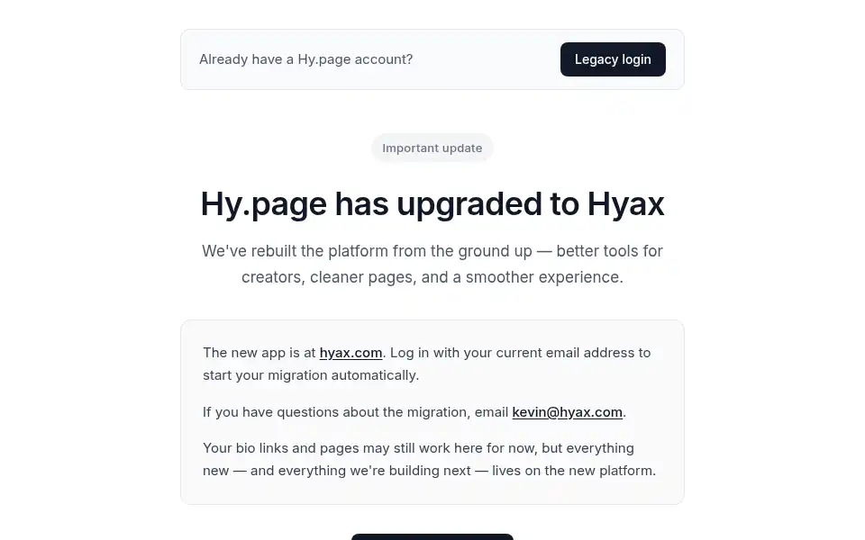 Screenshot of hy.page