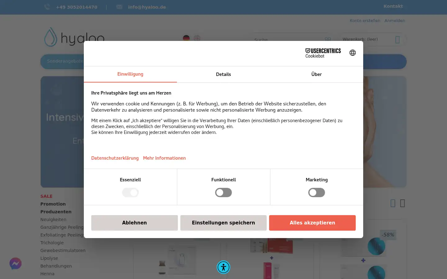 Screenshot of hyaloo.de