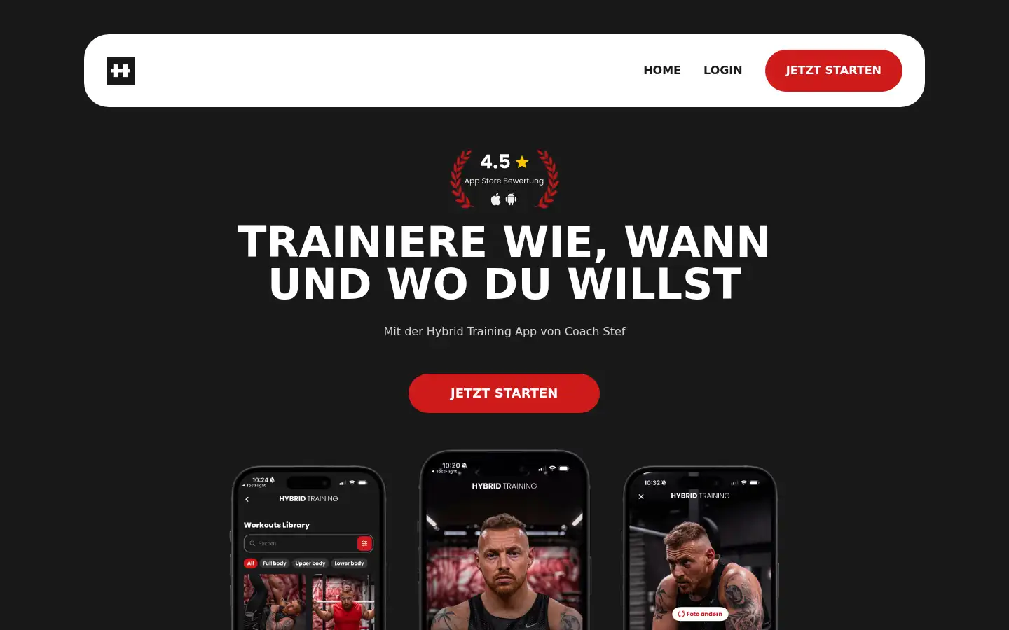 Screenshot of hybridtraining.de