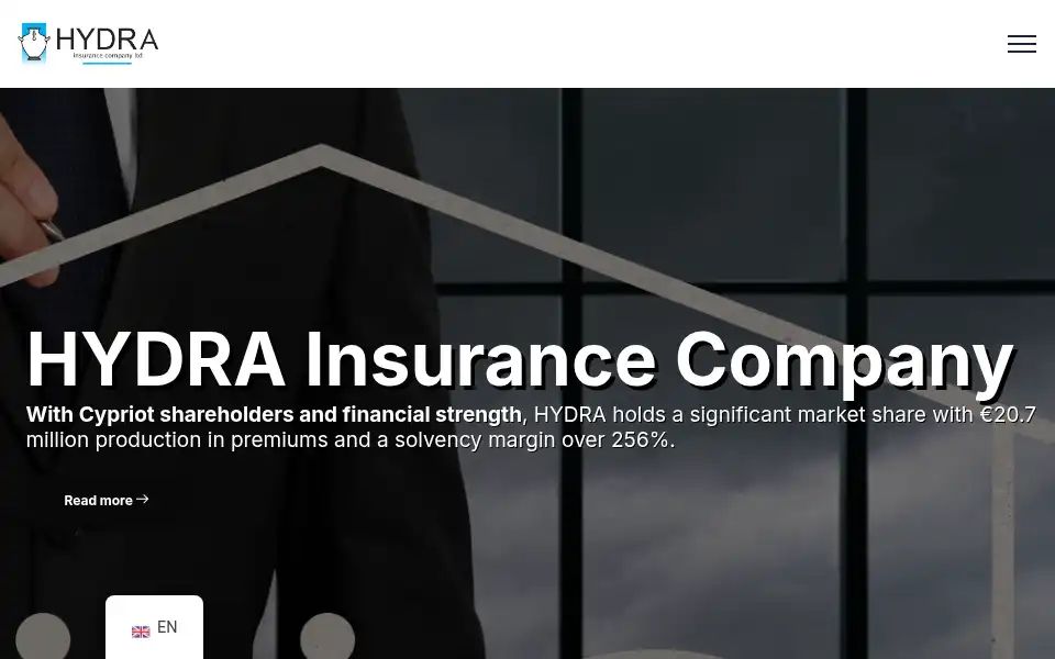 Screenshot of hydrainsurance.com