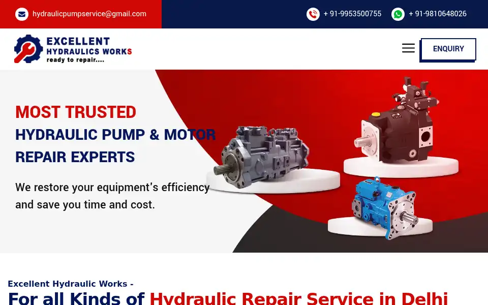 Screenshot of hydraulicpumprepair.in