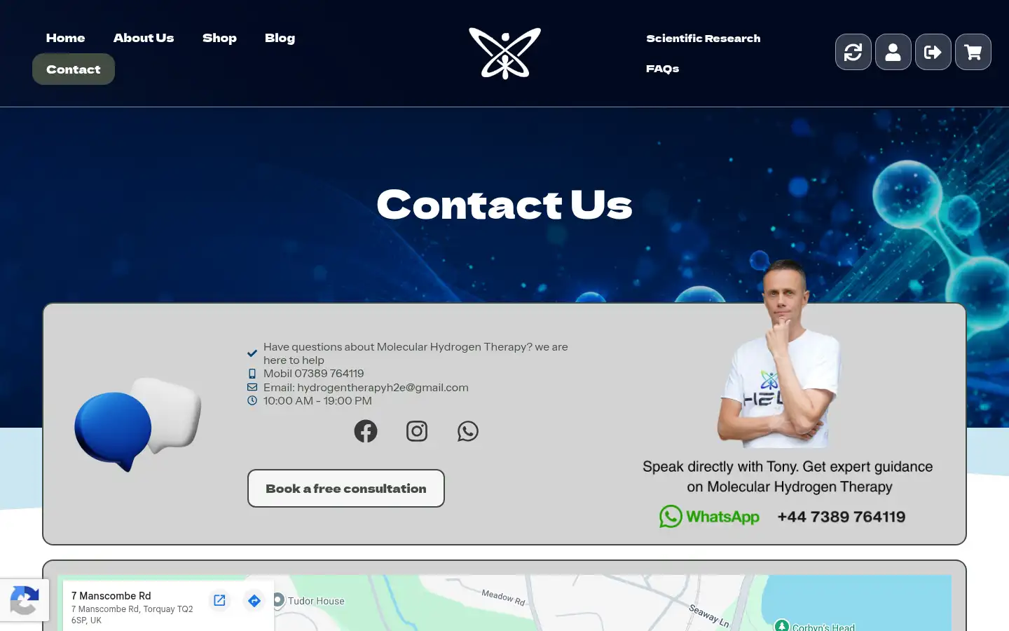 Screenshot of hydrogentherapyh2e.com