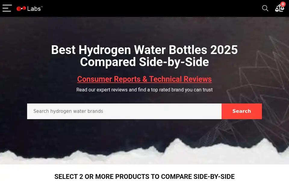 Screenshot of hydrogenwaterlabs.com